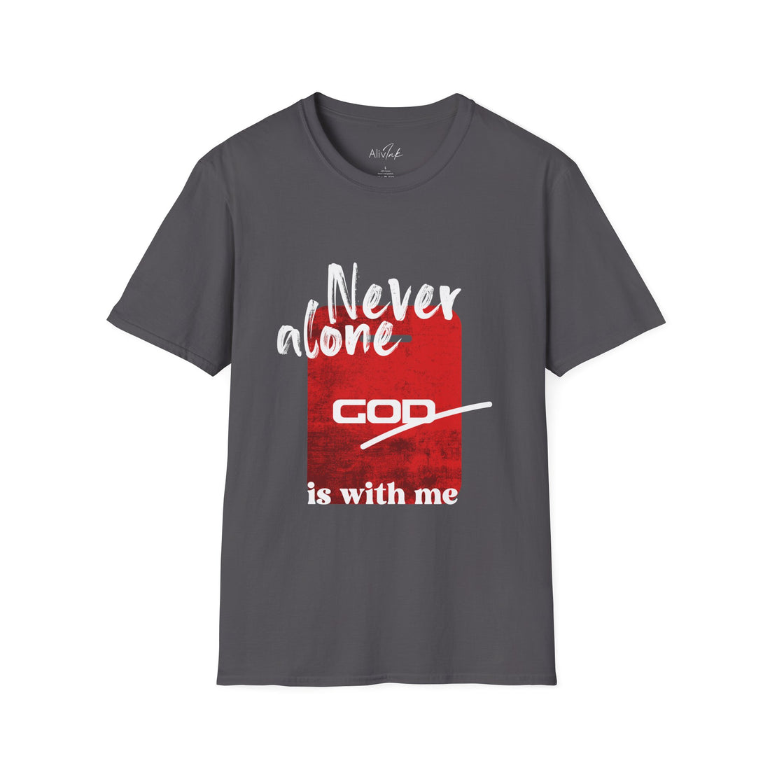 Never Alone, God Is With Me | Inspired By Genesis 28:15 | Christian T-shirt For Women | Unisex Softstyle T-Shirt - Faith-Based Inspirational Tee