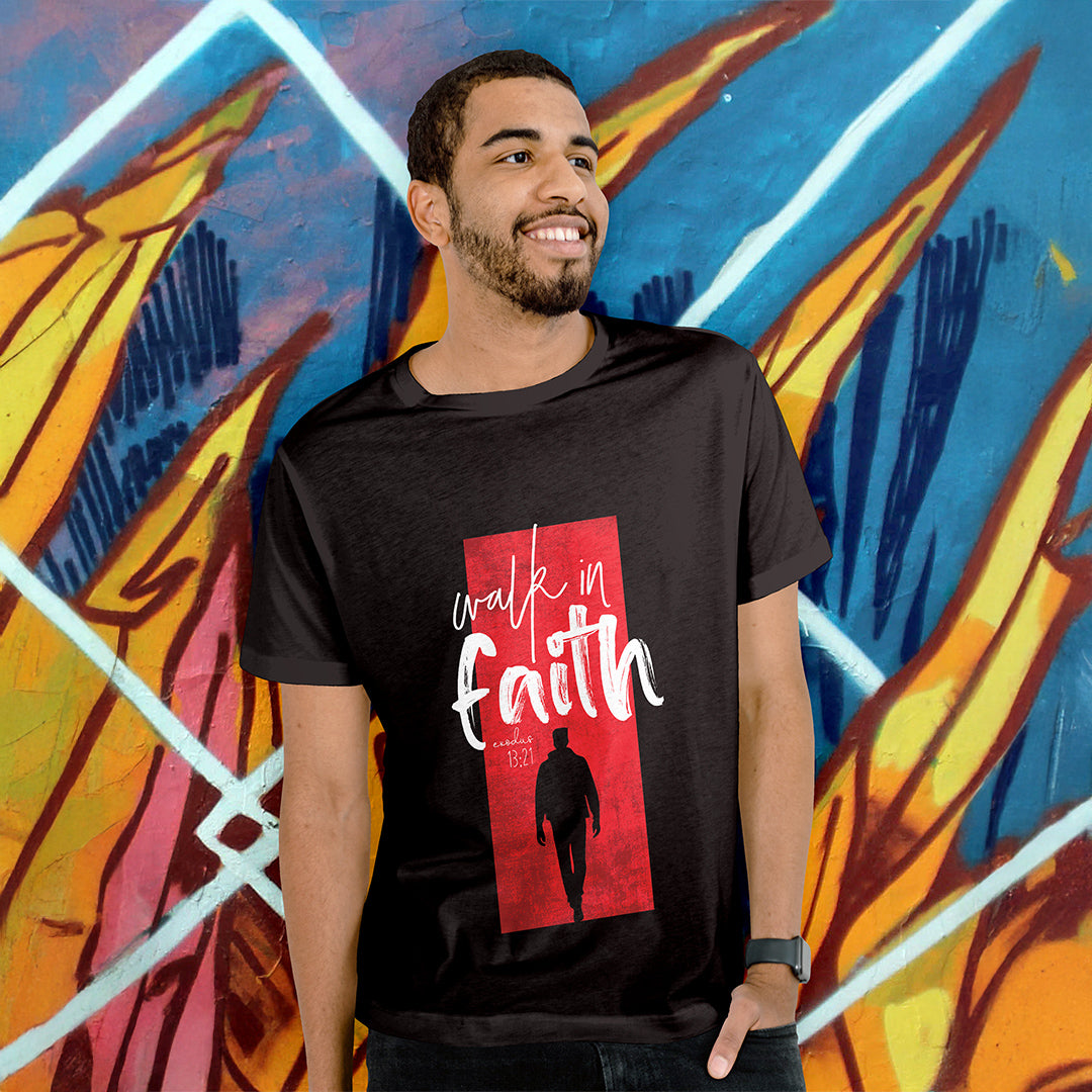 Walk In faith | Inspired By Exodus 13:21 | Christian T-shirt For Men