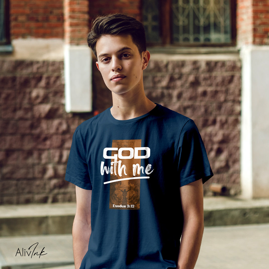 God With Me | Inspired By Exodus 3:12 | Christian T-shirt For Men - Faith-Inspired Design, Comfortable and Stylish for Everyday Wear